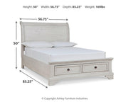 Robbinsdale Full Sleigh Storage Bed, Dresser and Mirror - B742B15