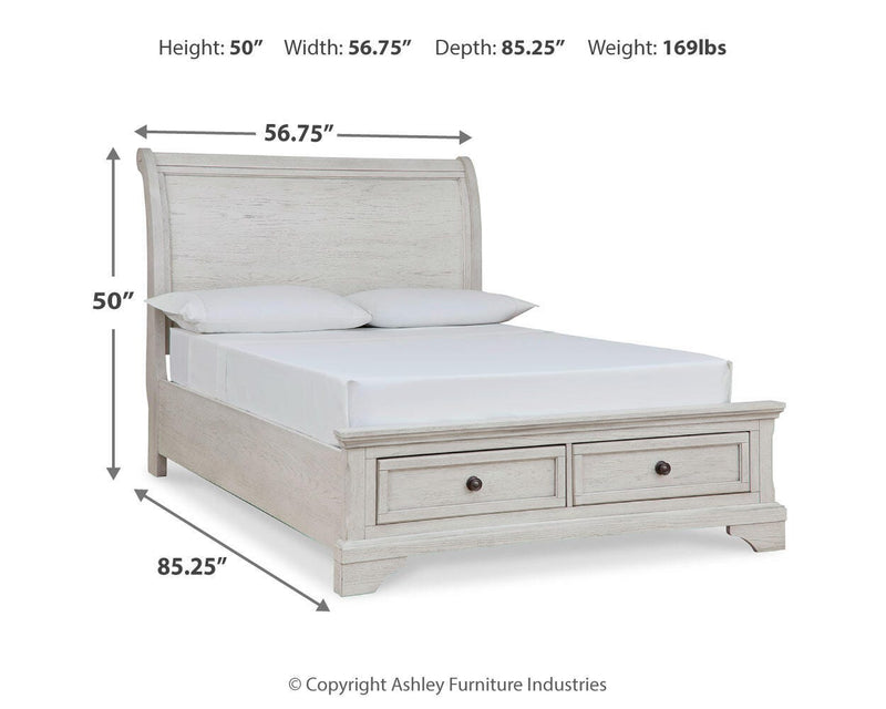 Robbinsdale Full Sleigh Storage Bed, Dresser and Mirror - B742B15