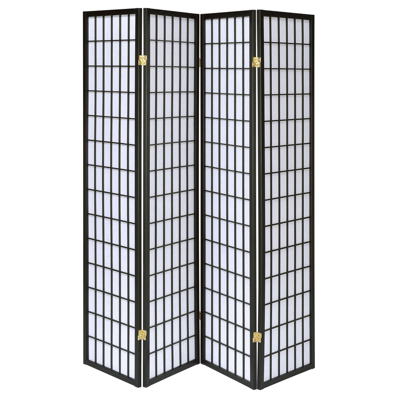 Roberto 4-Panel Room Divider Folding Shoji Screen Black - 4624