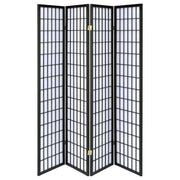 Roberto 4-Panel Room Divider Folding Shoji Screen Black - 4624