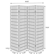 Roberto 4-Panel Room Divider Folding Shoji Screen Black - 4624