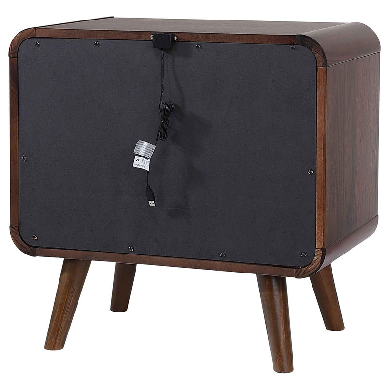 Robyn 2-drawer Nightstand Bedside Table Dark Walnut - 205132
