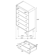 Robyn 5-piece Twin Bedroom Set Light Ash - 225091T-S5