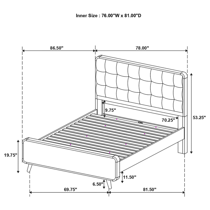 Robyn Wood Eastern King Platform Bed Dark Walnut - 205131KE
