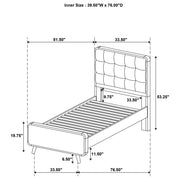 Robyn Wood Twin Platform Bed Light Ash - 225091T