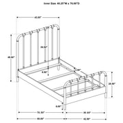 Rocco All Wood Water Pipe Open Frame Twin Bed Dark Bronze - 310035T