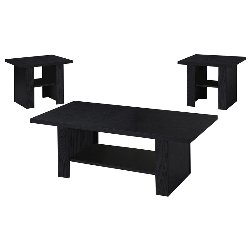 Rodez 3-piece Engineered Wood Coffee Table Set Black - 700345