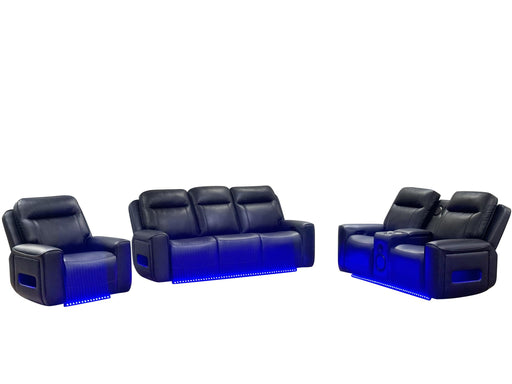 Rojas Dual Power Reclining Loveseat with Bluetooth and LED Lighting Black - 609616PP