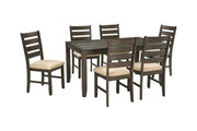 Rokane Brown Dining Table and Chairs (Set of 7) - DMV FurnitureDining Room Set
