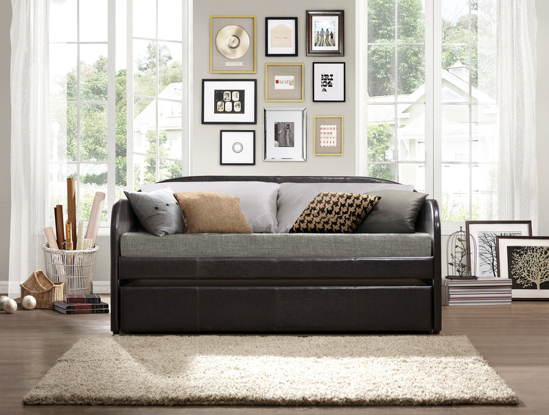Roland Dark Brown Daybed with Trundle - DMV FurnitureDaybed