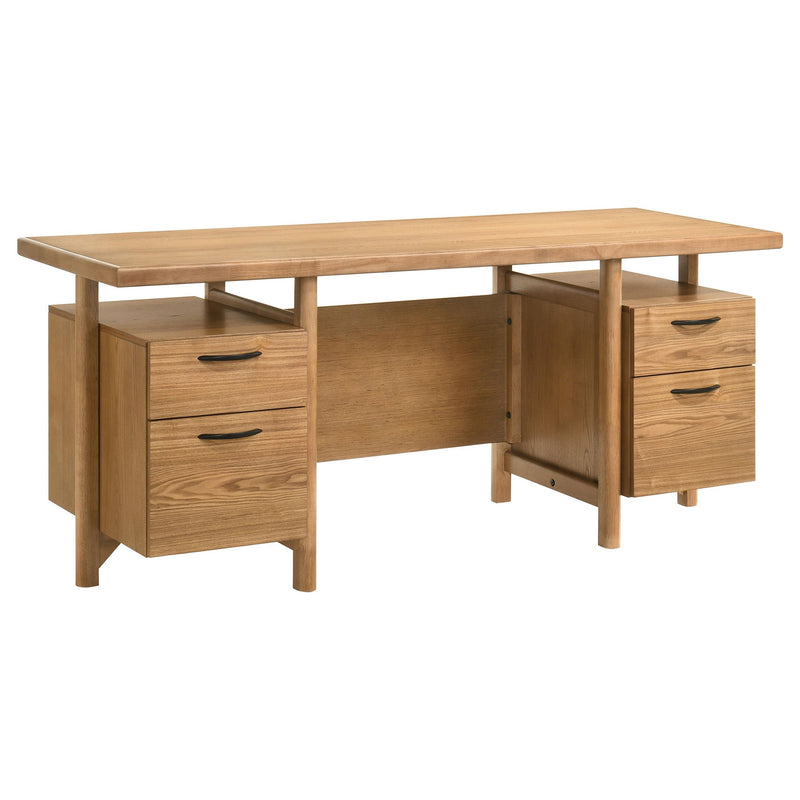 Roldan 69-inch 4-drawer Computer Desk with File Drawer Light Ash - 801115
