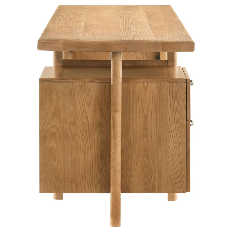 Roldan 69-inch 4-drawer Computer Desk with File Drawer Light Ash - 801115