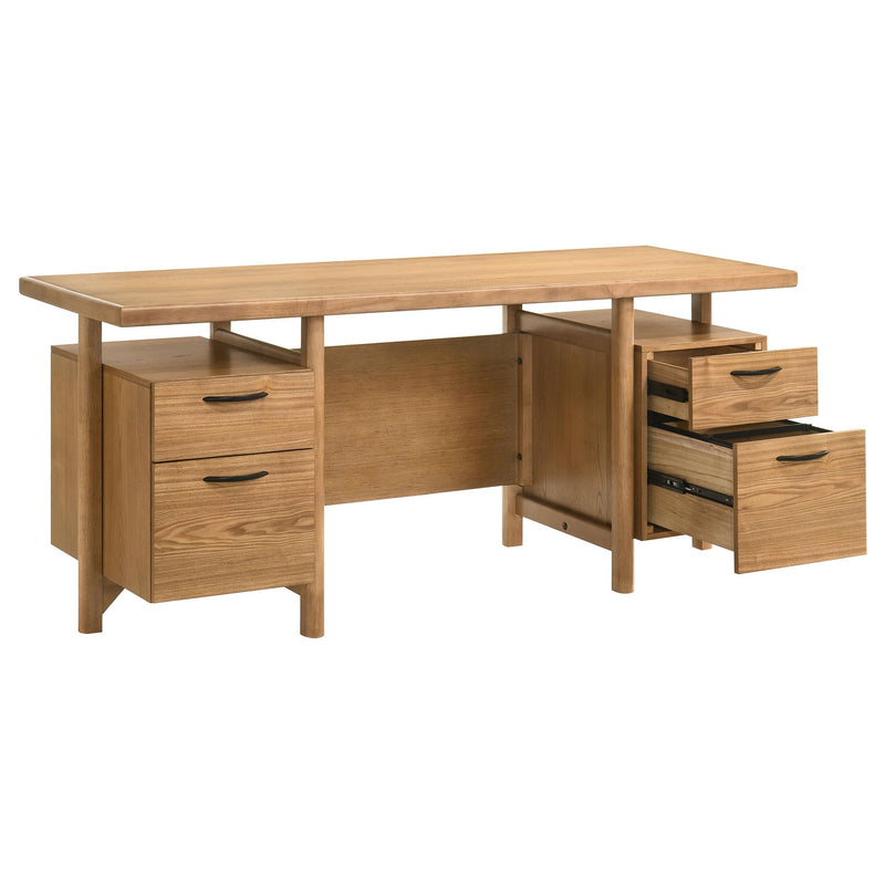 Roldan 69-inch 4-drawer Computer Desk with File Drawer Light Ash - 801115