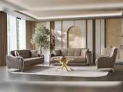 Rolex 3-pieces (Sofa & Loveseat & Chair) Livingroom Set in Brown - 200-ST-ROL-VELVET260-321