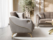 Rolex 3-pieces (Sofa & Loveseat & Chair) Livingroom Set in Brown - 200-ST-ROL-VELVET260-321