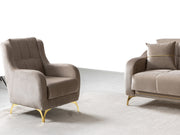 Rolex 3-pieces (Sofa & Loveseat & Chair) Livingroom Set in Brown - 200-ST-ROL-VELVET260-321