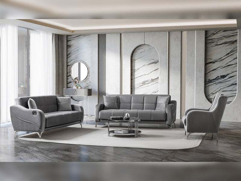 Rolex 3-pieces (Sofa & Loveseat & Chair) Livingroom Set in Brown - 200-ST-ROL-VELVET260-321
