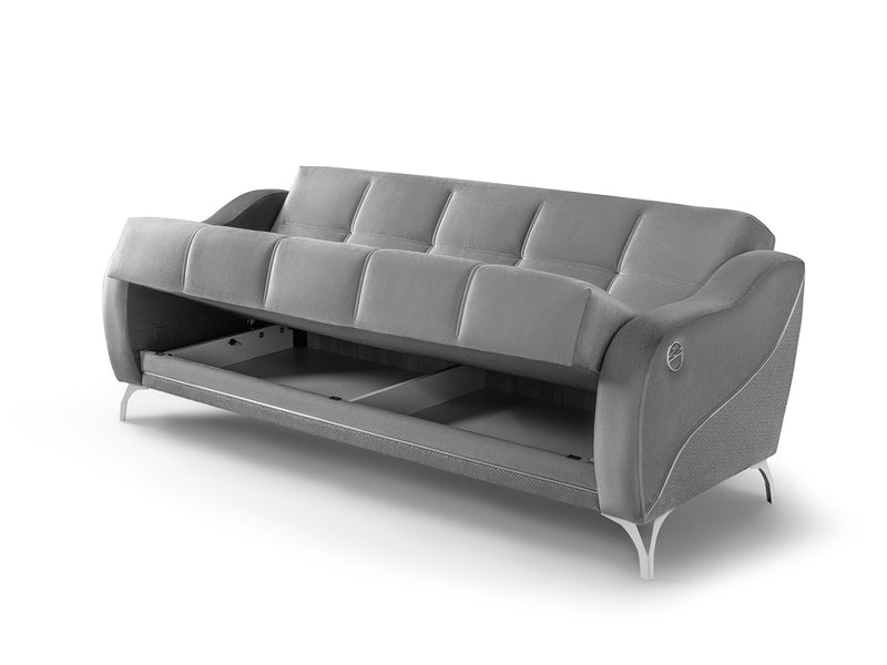 Rolex 3-pieces (Sofa & Loveseat & Chair) Livingroom Set in Grey - 200-ST-ROL-VELVET405-321