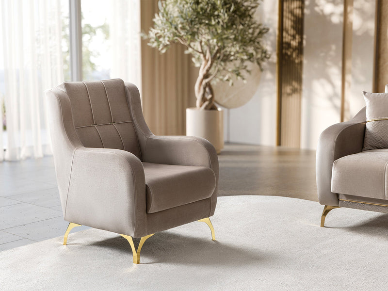Rolex Chair in Grey - 200-ST-ROL-VELVET405-B