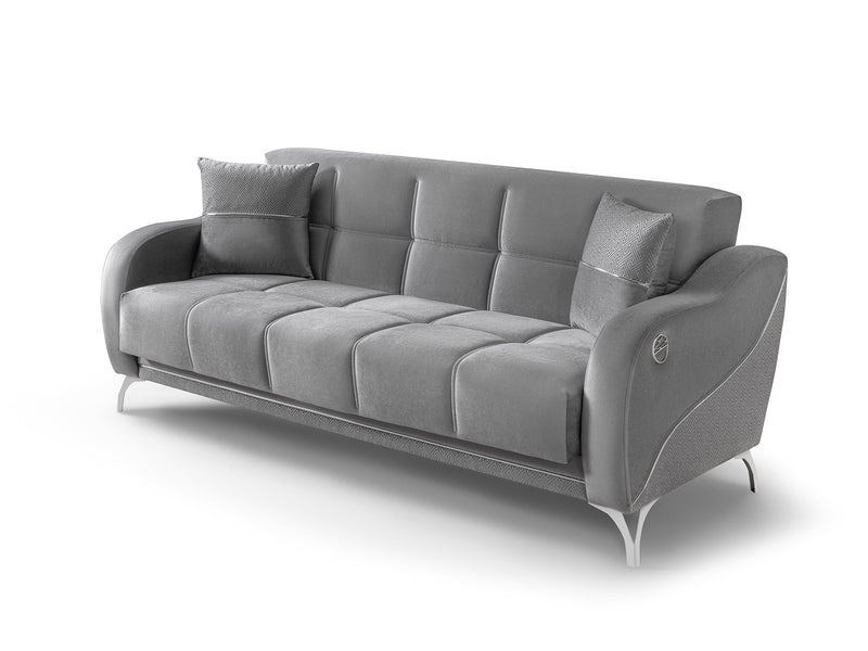 Rolex Convertible Sofa in Grey - 200-ST-ROL-VELVET405-3