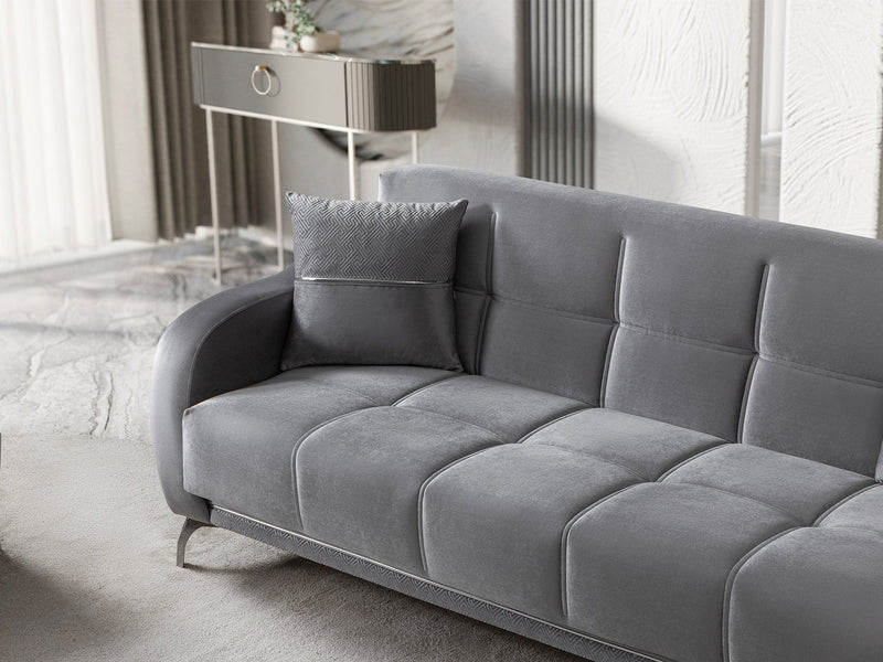 Rolex Convertible Sofa in Grey - 200-ST-ROL-VELVET405-3