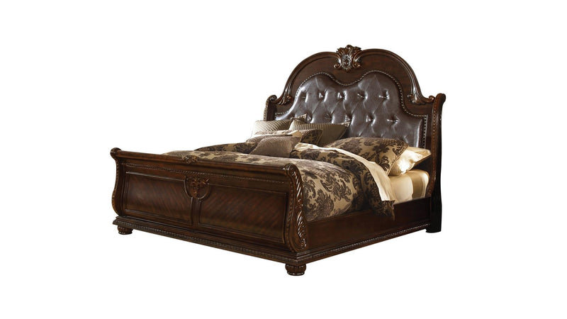Roma King Bed Dark Walnut - Roma King Bed Dark Walnut