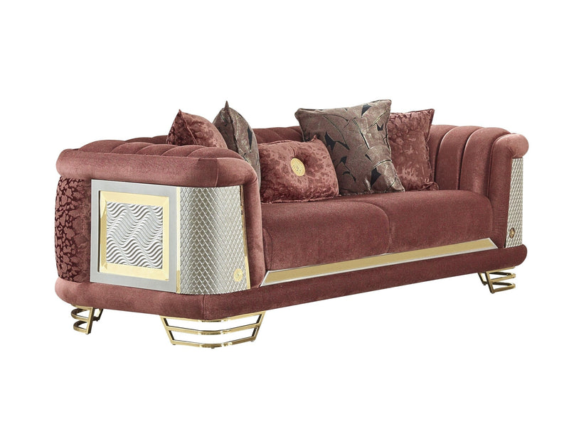 Romans 3-pieces (Sofa & Loveseat & Chair) Livingroom Set Brick in Brick - 101-ROM-SIE210-321
