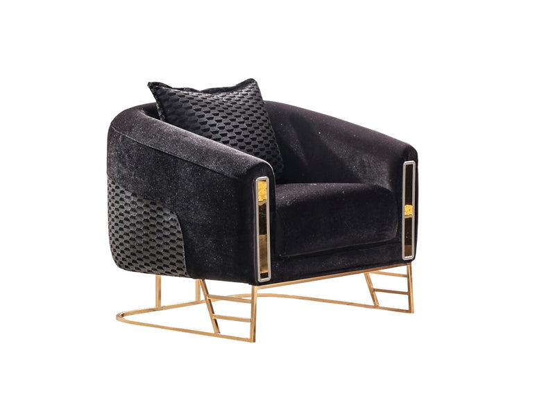 Romans Chair Black in Black - 101-ROM-LV900-B