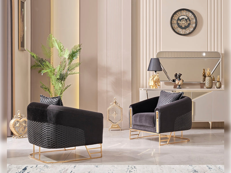 Romans Chair Black in Black - 101-ROM-LV900-B