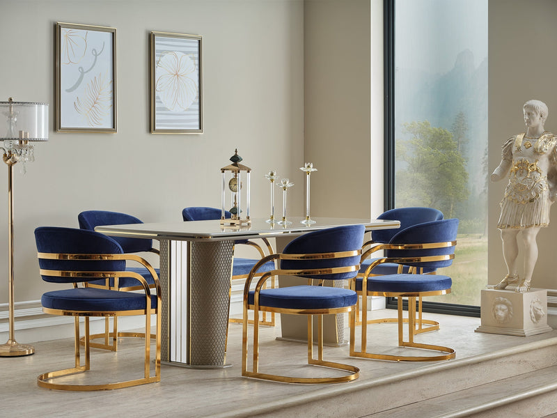 Romans Dining Chair Navy Blue in Blue - 115-ROM-LV431-DC