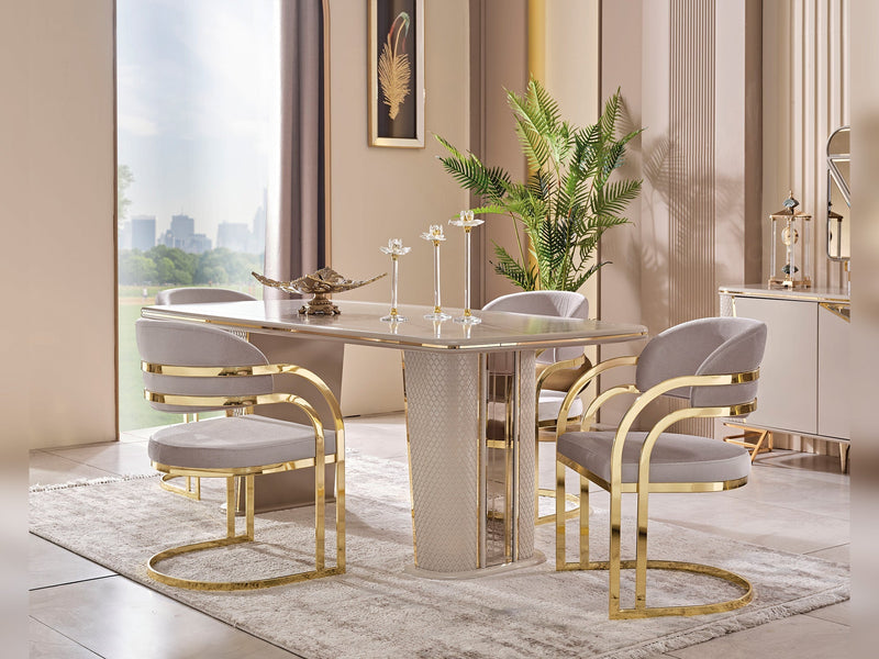 Romans Diningroom (Consol With Mirror & Dining Table & 6 Dining Chair) - 115-ROM-SET