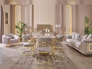 Romans Diningroom (Consol With Mirror & Dining Table & 6 Dining Chair) - 115-ROM-SET