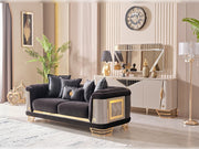 Romans Stationary Loveseat Black in Black - 101-ROM-LV900-2