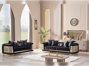 Romans Stationary Loveseat Black in Black - 101-ROM-LV900-2