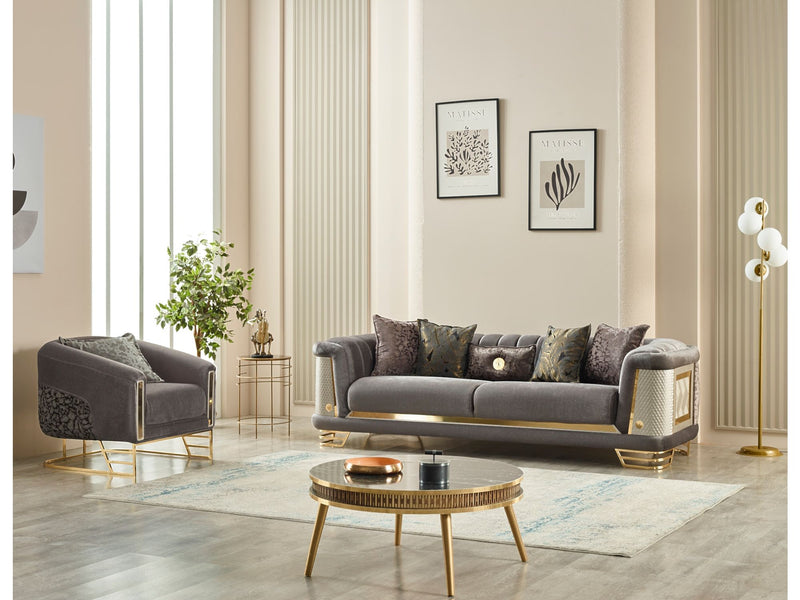 Romans Stationary Sofa Grey in Grey - 101-ROM-NSIE680-3