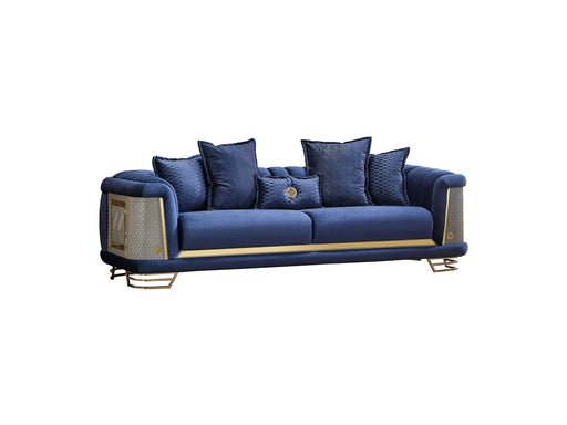 Romans Stationary Sofa Navy Blue in Blue - 101-ROM-LV431-3