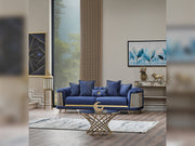 Romans Stationary Sofa Navy Blue in Blue - 101-ROM-LV431-3