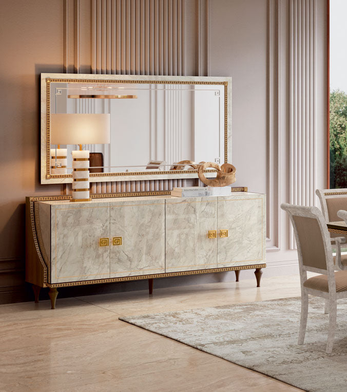 Romantica 4 Door Buffet / Mirror Set - p13751