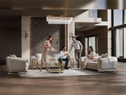 Romeo 3-pieces (Sofa & Loveseat & Chair) Livingroom Set in Cream - 200-ST-ROM-KENZO20-321