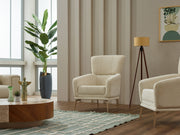 Rose 3-pieces (Sofa & Loveseat & Chair) Livingroom in Beige - Green - 200-SIM-ROS-CALVE02-CALVE14-321