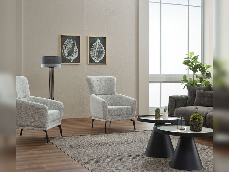 Rose 3-pieces (Sofa & Loveseat & Chair) Livingroom in Beige - Green - 200-SIM-ROS-CALVE02-CALVE14-321
