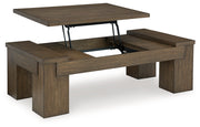 Rosswain Warm Brown Lift-Top Coffee Table - T763-9