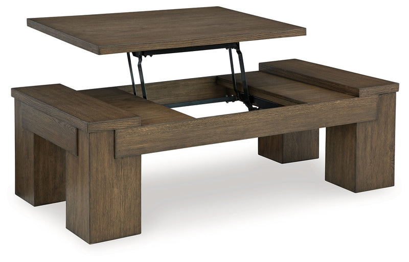Rosswain Warm Brown Lift-Top Coffee Table - T763-9