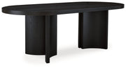 Rowanbeck Dining Table and 4 Chairs with Storage in Black from Ashley - DMV Furniture