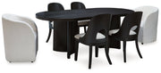 Rowanbeck Dining Table and 6 Chairs in Black - DMV FurnitureDining Room Set