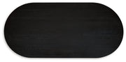 Rowanbeck Dining Table and 6 Chairs with Storage in Black from Ashley - DMV Furniture