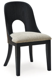 Rowanbeck Dining Table and 6 Chairs with Storage in Black from Ashley - DMV Furniture
