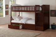 Rowe Cherry Twin/Twin Reversible Step Storage Bunk Bed - DMV FurnitureBunk Bed