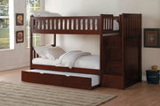 Rowe Cherry Twin/Twin Reversible Step Storage Bunk Bed - DMV FurnitureBunk Bed