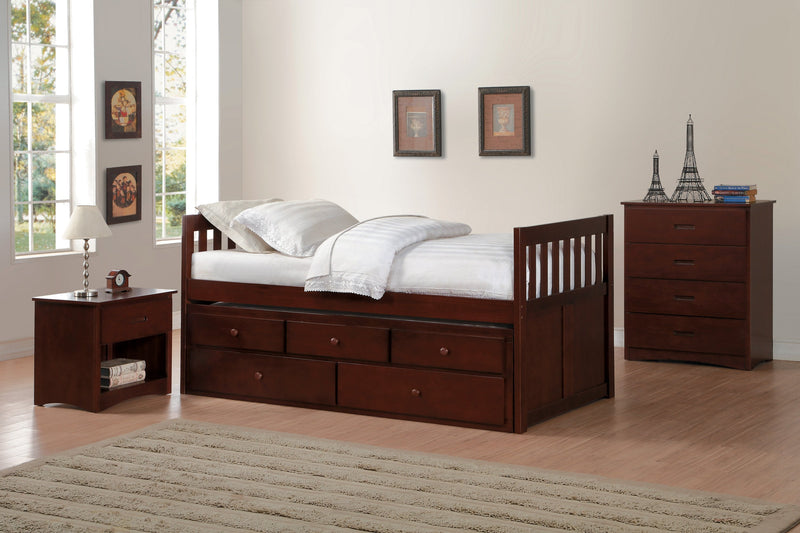 Rowe Cherry Twin/Twin Trundle Captain Bed - DMV FurnitureYouth Bedroom Set